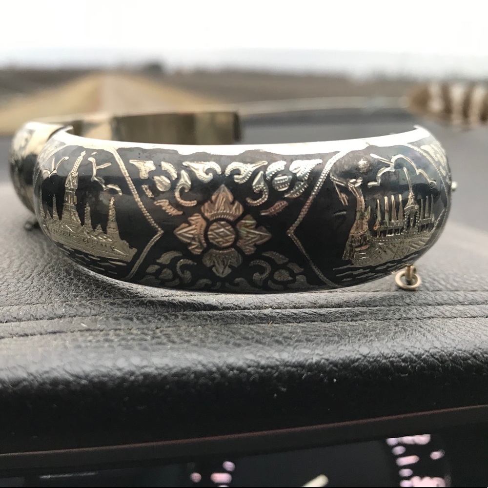 Niello bangle bracelet